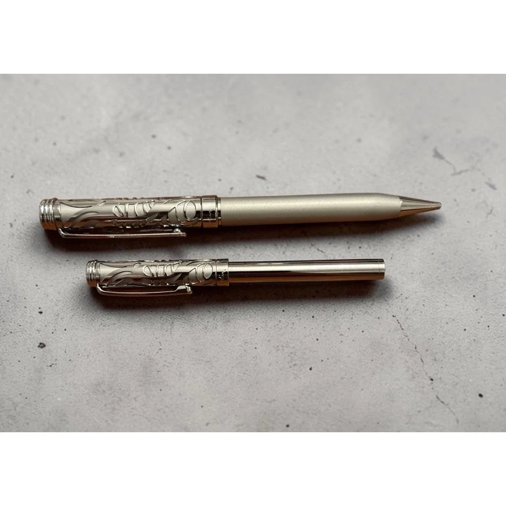 Pierre Cardin Chrome Fillagree pen and pencil